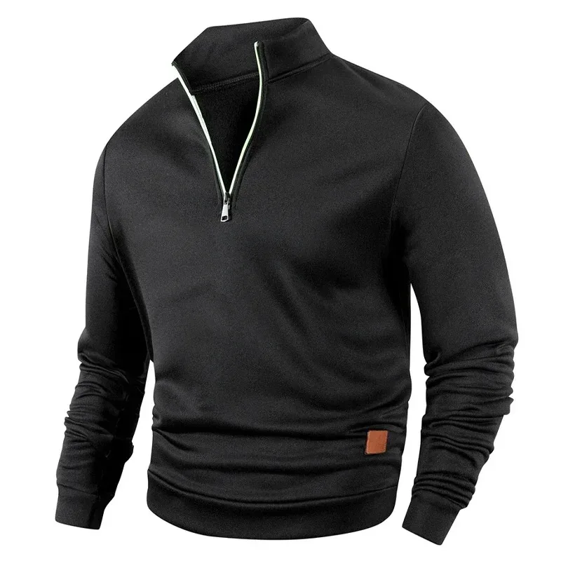 Animal Game-sudaderas con media cremallera para hombre, jersey liso de manga larga, ropa de calle con cuello alto, chaqueta cálida, abrigos deportivos, prendas de vestir exteriores