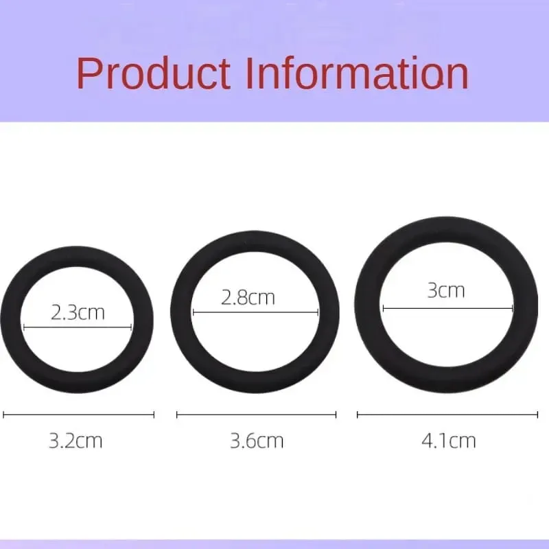 3 ชิ้น/เซ็ตแหวนซิลิโคนอวัยวะเพศชายแหวนชาย DELAY Ejaculation อวัยวะเพศชาย Lasting Erection Scrotum Testis Restraint เพศของเล่นสำหรับผู้ชาย — image 6