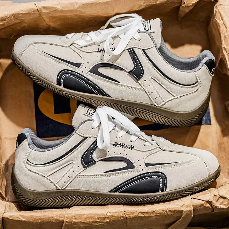 Retro-Casual-Sneaker für Herren | Klassische Low-Top-Sneaker mit Kontrastnähten