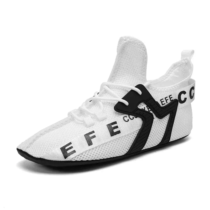 Weiße Turnschuhe Herren High Top Bequeme atmungsaktive Mesh-Freizeitschuhe Sockenschuhe Große Größe 47 Outdoor-Wanderschuhe für Herren — image 8