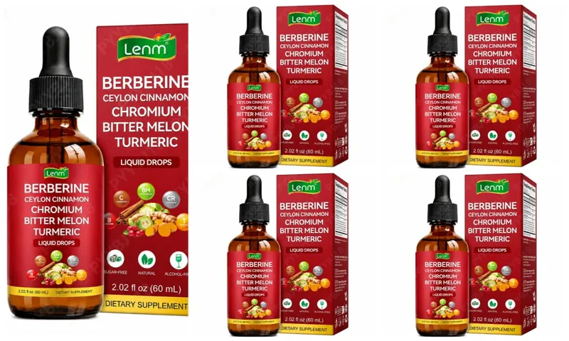 Berbérine Gouttes Liquides Chrome & Cannelle de Ceylan Soutient la Vitalité Bien-être Métabolique Santé Digestive Sans Sucre Sans OGM 60 ml — image 10