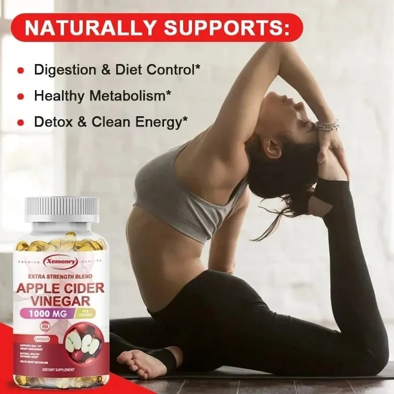 Apple Cider Vinegar Capsules - Supports Digestive Health Natural Detoxification Constipation Relief Healthy Weight Management — image 6