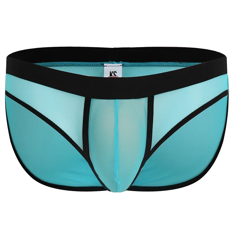 Fashion Solid Color Men Underwear Mesh Breathable Briefs Underpants Low Waist Trunks Male — image 18