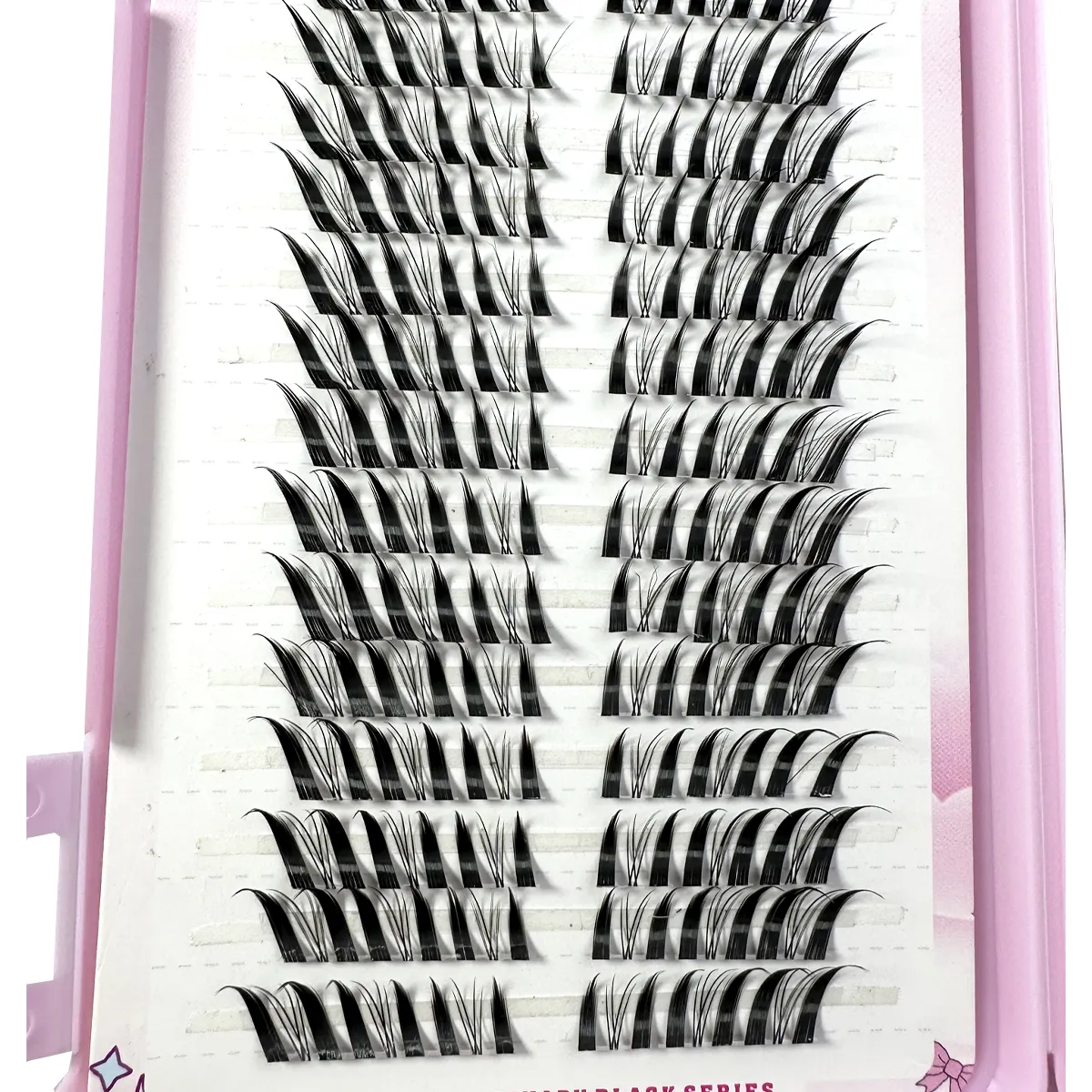 32 řad Fox Eye Manga Cluster Lashes Řasy Kočičí Eye Řasy Individuální řasy Přirozený vzhled DIY Prodloužení řas Objem Shluky řas — image 4