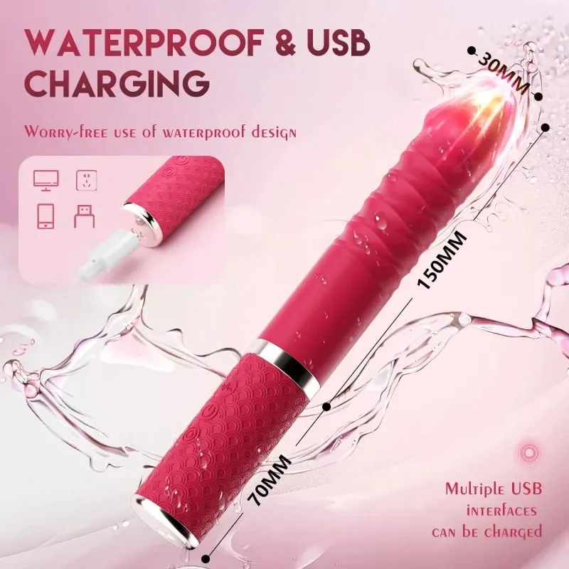 Vibromasseur de poussée G Spot vibrateur clitoridien étanche et Rechargeable réaliste Silicone gode vibrateur Rose jouets sexuels pour les femmes — image 6