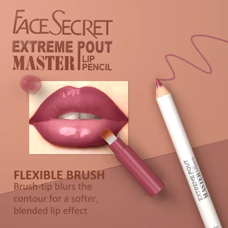 Pena Lip Liner Matte 15 Warna Dengan Kuas Pensil Matte Beludru Tahan Air Tahan Lama - Kit Rias Bibir Aplikasi Halus