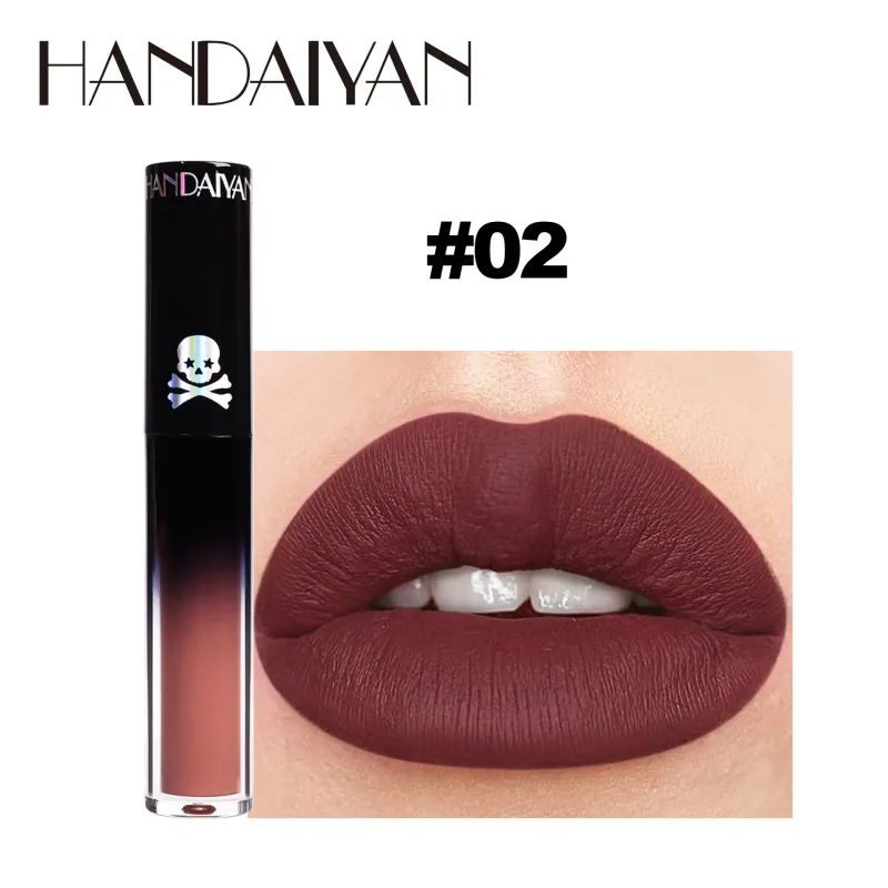 Matte Vampire Black Purple Gincu Kalis Air Lip Gloss Tahan Lama Halloween Krismas Melembapkan Bibir Berpigmen Makeup — image 8