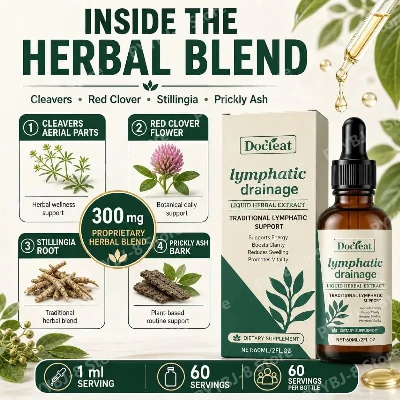 Lymfedrainagedruppels 60 ml supplement helpen opgeblazen gevoel en gezondheid van het immuunsysteem met klavertjes rode klaver en stillingiawortel — image 2