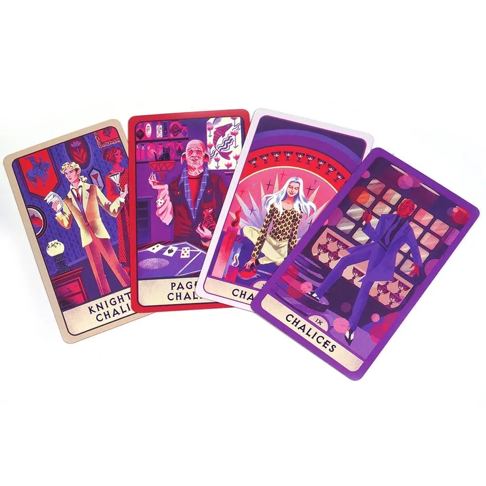 10.3*6cm Dek Tarot Buffy The Vampire Slayer Dalam Kotak Timah dengan Tepi Berserpuh Merah 78 Keping Kad Tarot Bertemakan Kartun dengan Buku Panduan — image 4