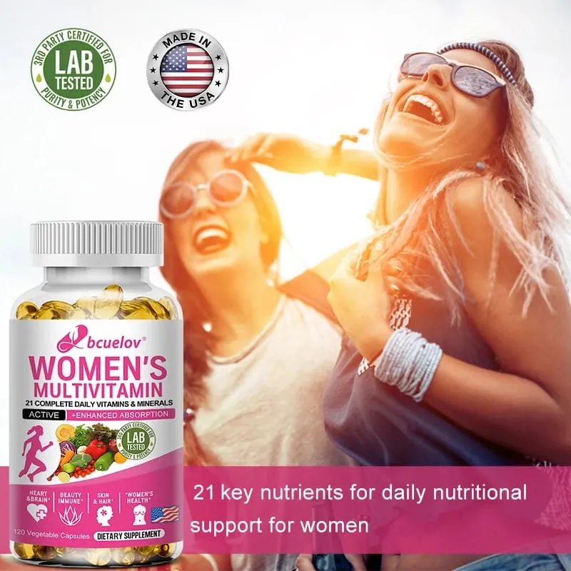 Capsule multivitaminiche giornaliere per donne - Integratore multivitaminico e multiminerale per la salute della pelle, dei capelli, dell'energia, del supporto immunitario — image 5