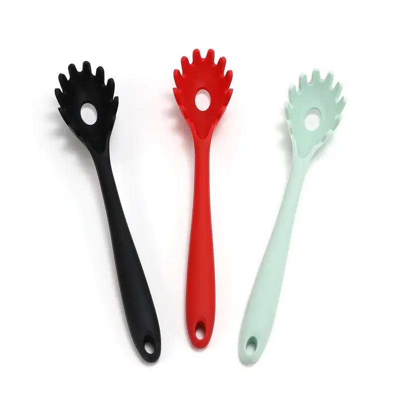 11.2 inch Pasta Vork Premium Siliconen Spaghetti Zeef Hittebestendige Noodlepel Server Food Grade Keuken Koken Gereedschap — image 1