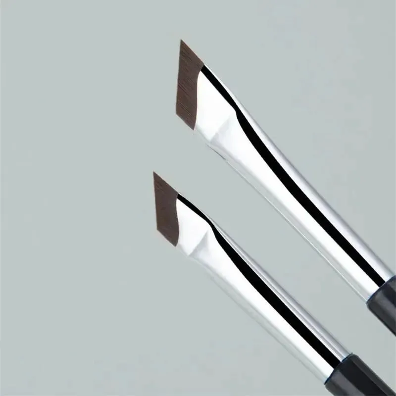 2 uds pincel delineador de ojos con punta en ángulo, cepillo de cejas fino ultrafino, pinceles delineadores de ojos curvos y planos, herramientas de maquillaje delineador de ojos en ángulo fino — image 4