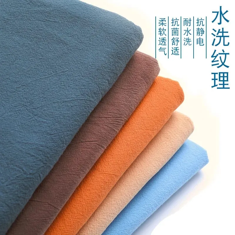 Gaun Linen Kapas Pepejal Premium yang Elegan Midi Musim Panas dengan Poket Longgar Leher Krew Kasual Lengan Pendek untuk Perjalanan Pantai — image 5