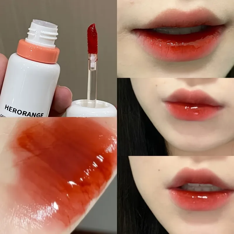 Herorange Glossy Lip Gloss Увлажняющий водянистые пухлые губы, стойкий на осень-зиму — image 4