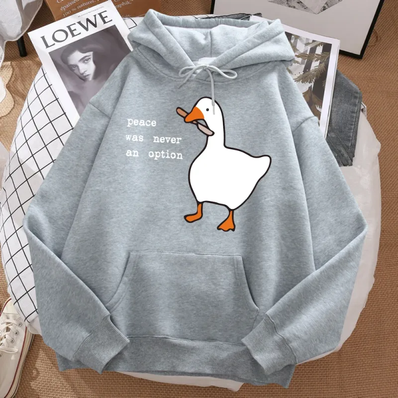 Peace Was Never An Option Printed Hoosie Men Street Oversize Autumn Hooded Hipster Soft Hoodies Hip Hop Warm Sportswears — image 10