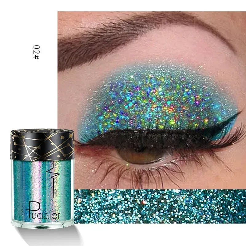 Ny Glitter Øjenskygge Professionel Makeup Monokrom skinnende Øjenskygge Pailletter Universal Party Cosmetic — image 3