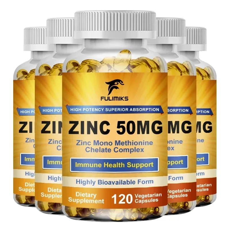 Premium Pure Zinc Capsules 50 mg Supplement High Absorption Boosts Immune Antioxidant Skin Cognitive Health — image 11