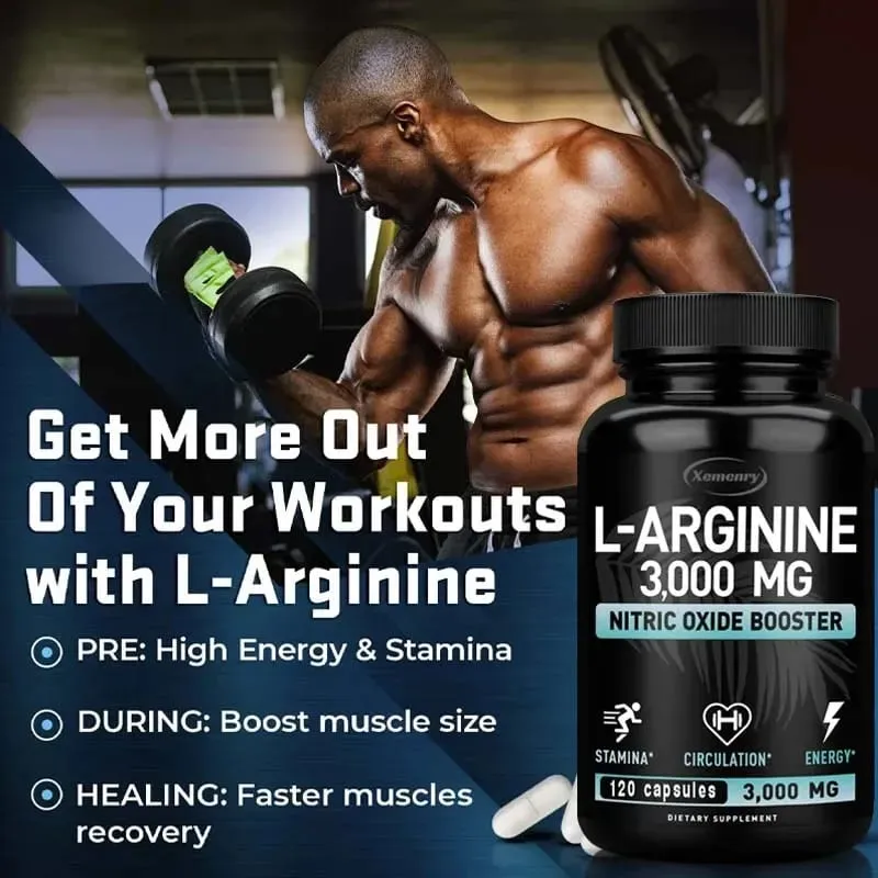 L-Arginine 3000 mg – pour la force énergétique et le soutien de l'endurance pendant l'exercice | Masse musculaire sans OGM — image 6