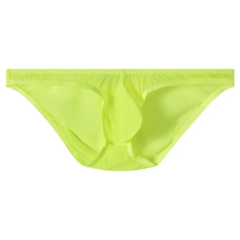 Slip respirant taille basse en soie glacée, Lingerie transparente, slip de Bikini en maille Ultra-fine, culotte Triangle pour hommes, été — image 17