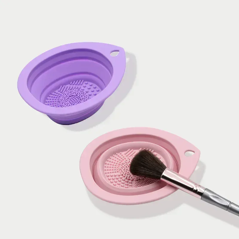 แปรงอายแชโดว์ซักผ้า Soft Mat เครื่องมือความงาม Scrubber BoxSilicone แปรงแต่งหน้าแปรงพับแป้งพัฟทำความสะอาดชาม — image 4