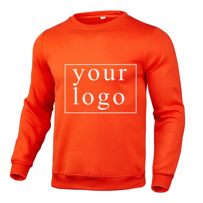 Your Own Design Brand Logo/Picture Personalized Custom Anywhere Men Women DIY Round neck long sleeved pulloverhoodie Fashion New — image 5