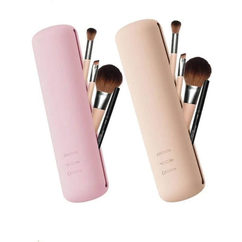 Silicone Cosmetic Brushes Storage Bag Travel Makeup Brush Pouch Portable Waterproof Make Up Sponge Organizer Case Beauty Tools