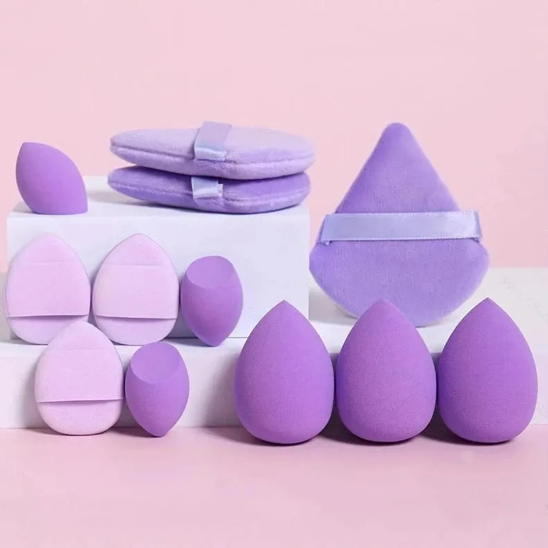 12pcs Makeup Sponge Set Essential for Beginners Cosmetic Easy to apply Puff Set Makeup Foundation Sponge — image 1