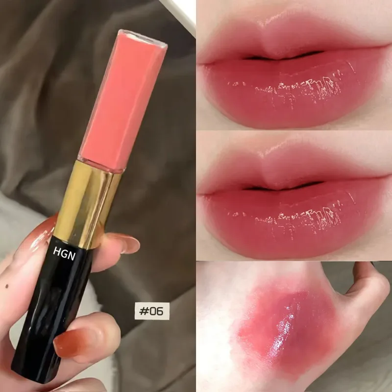 Hgn Dual Ended Matte and Gloss Lip Gloss ลิปกลอสเนื้อแมตต์ ดิวอี้ เคลือบเงา สีติดทนนาน ปรับโทนสีผิวให้กระจ่างใส แต่งหน้าได้หลากหลายสไตล์ — image 8