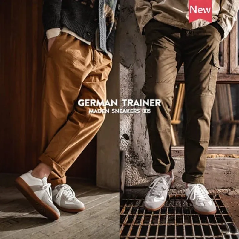 Maden Vintage Patchwork Tyske Sneakers Unisex Forår og Sommer Sport Fritidssko Udendørssko med snøre — image 4