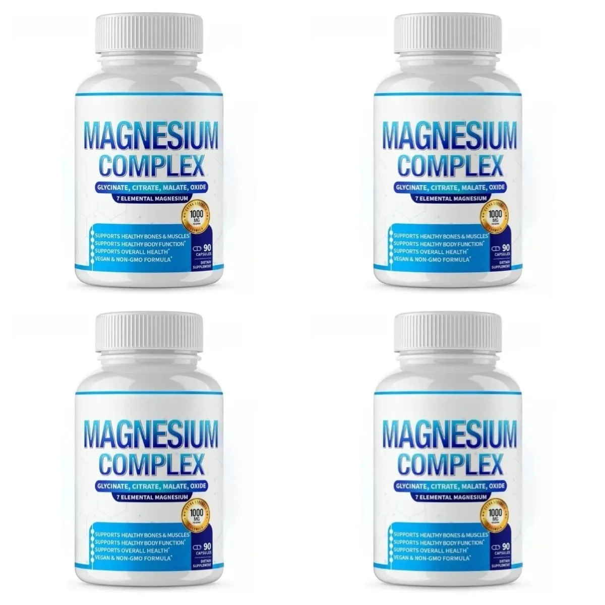 Supplément de magnésium 1000 mg complexe 7 en 1 avec glycinate citrate malate taurate soutient la relaxation musculaire soutien au sommeil 90 Ct — image 10