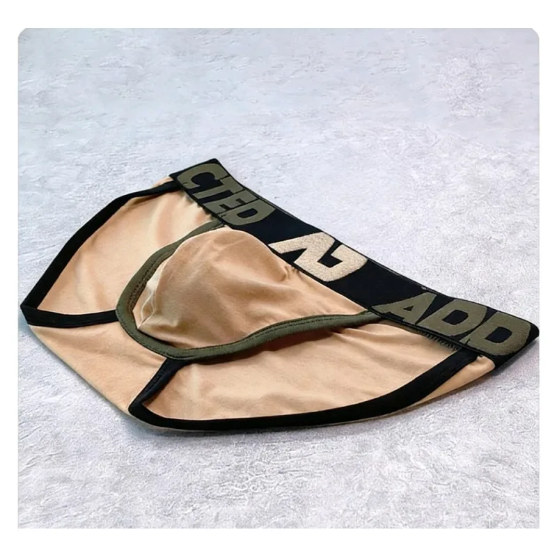 Herrenunterwäsche, einfache, atmungsaktive Slips mit dreidimensionalem, hohlem Rücken, Markenhose, niedrige Taille, bequeme Unterhose aus Baumwolle