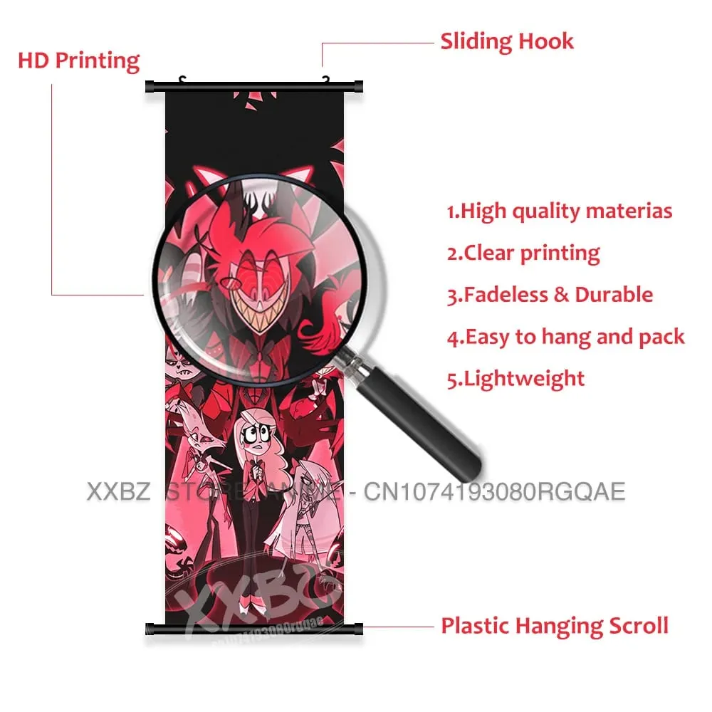 Simple Black Comedy Hazbin Hotel Home Decoration Hanging Painting Cartoon Wall Artwork Scrolls Picture Room Canvas Print Posters — image 5