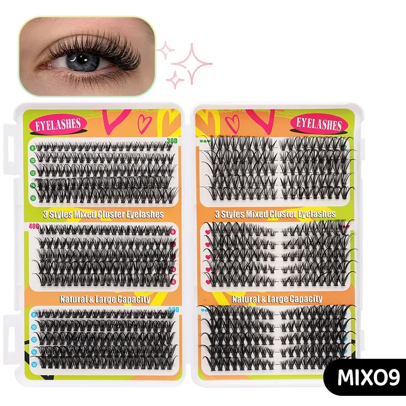 DIY Manga Spiky Cluster Lash Extensions Přirozený mega objem Individuální předřezané segmentované řasy pro domácí líčení očí — image 11