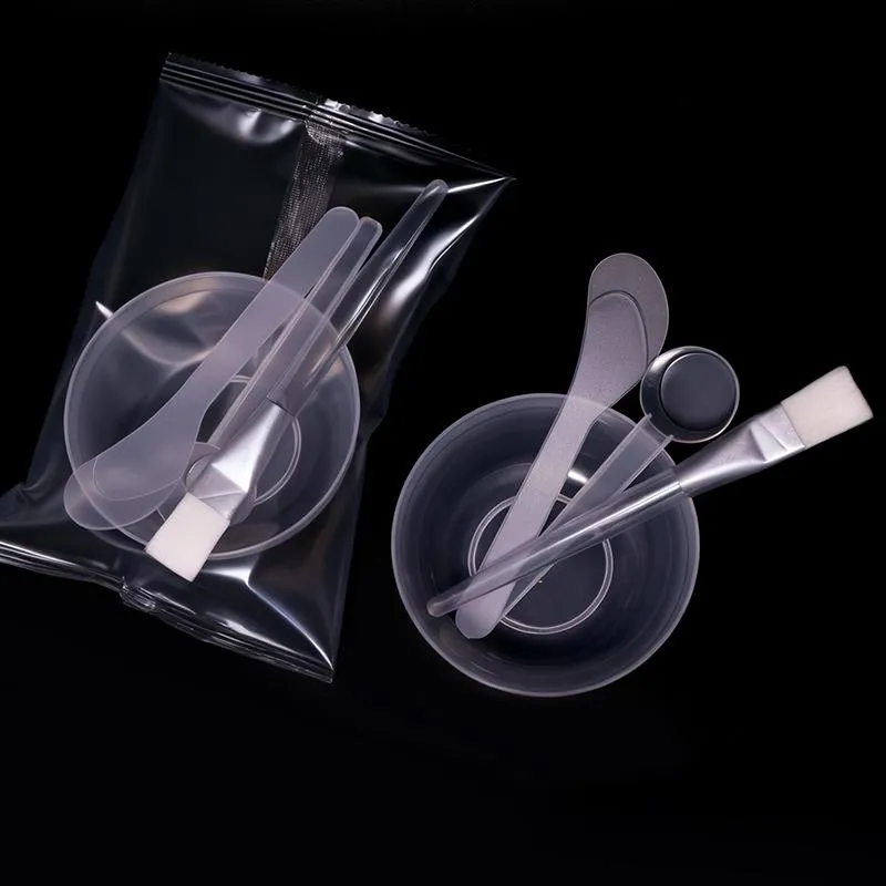 4Pcs DIY Facemask Mixing Tool Kit Facial Mask Bowl Stick Spatula Silicone Soft Face Brushes Spoons — image 4