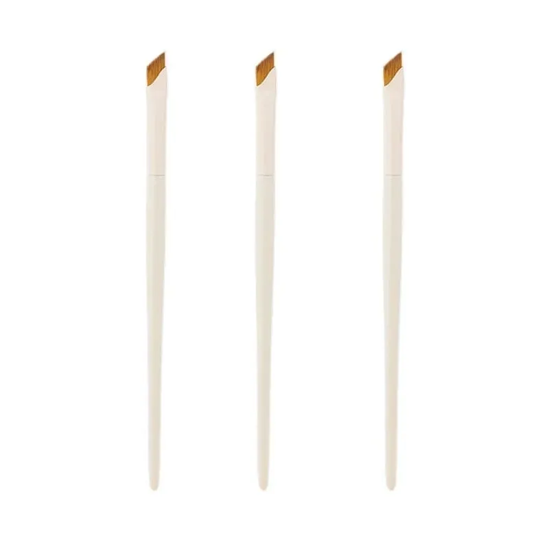 Upgrade Blade Eyeliner Brush Pennello per sopracciglia piatto ad angolo sottile ultra sottile sotto gli occhi Pennelli per trucco Pennello per dettagli precisi bianco — image 8