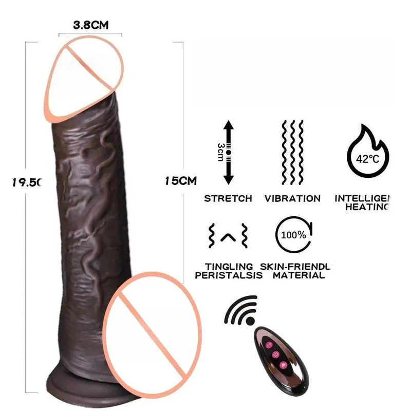 Realistischer Dildo, Teleskop-Vibrations-Heizungsvibrator, großer Penis, Penetration, Anal-Butt-Plug, G-Punkt, Dick, Sexspielzeug für Erwachsene für Frauen — image 9