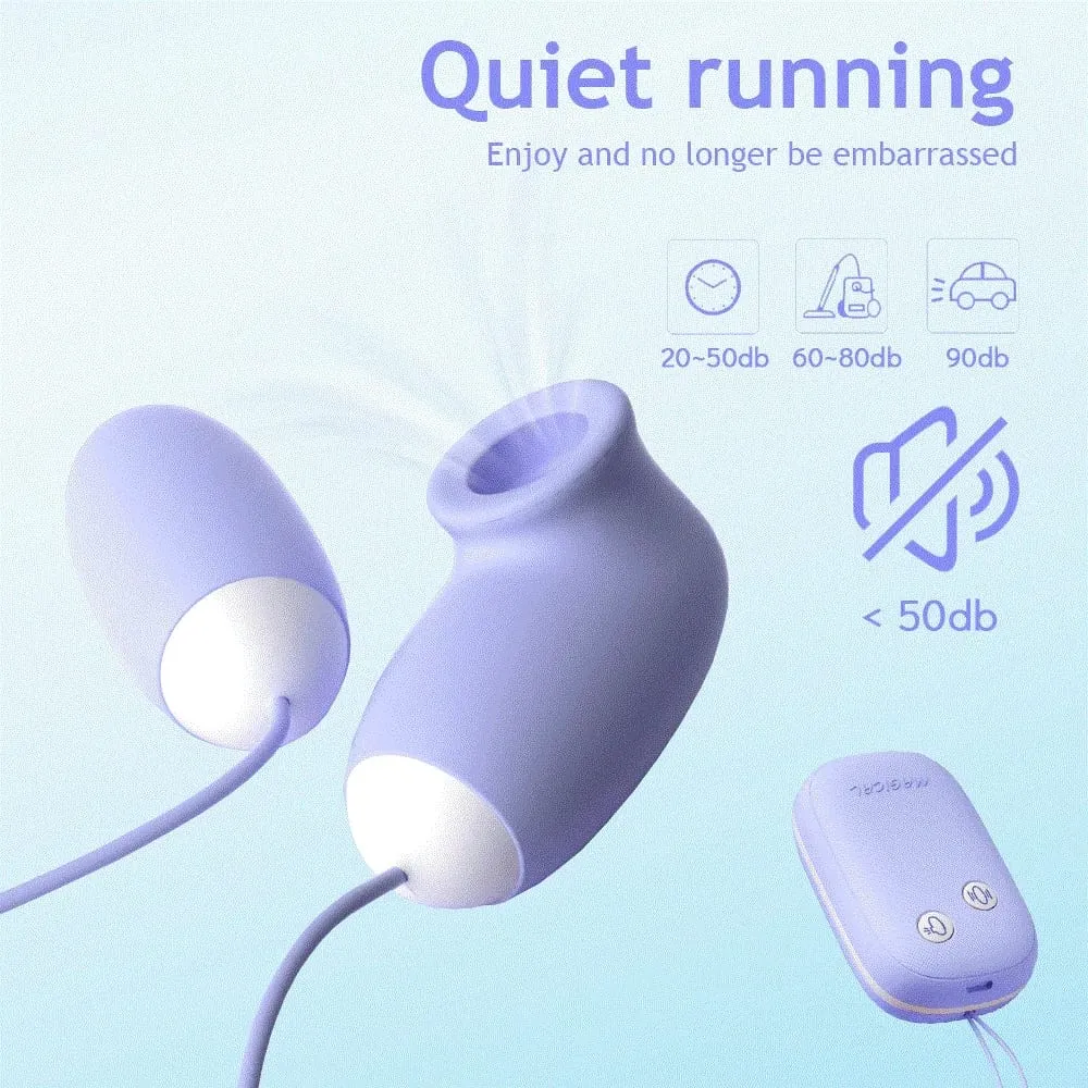 Magic Box klitorální sací vibrátor s vibračním vajíčkem G bodový stimulátor odsávání bradavek 12rychlostní vaginální kuličkové sexuální hračky pro ženy — image 6