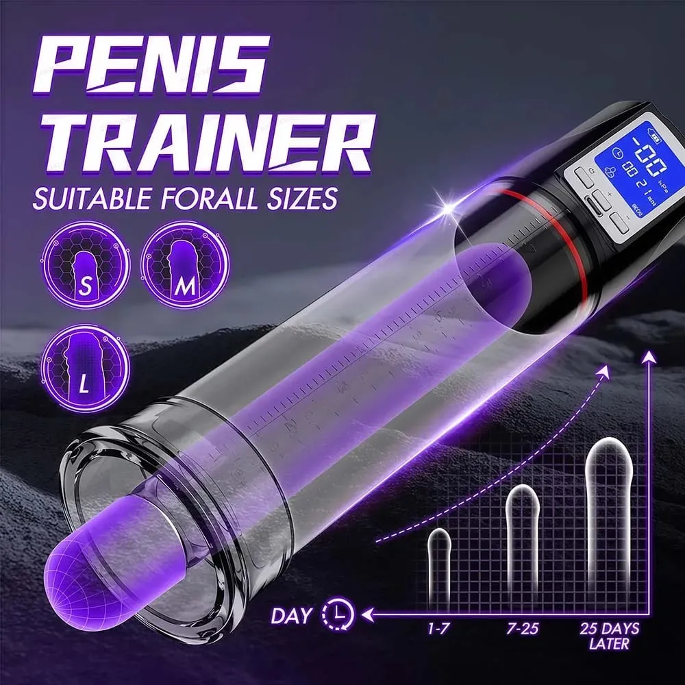 Bomba de pene eléctrica automática, masajeador de succión al vacío masculino, retraso de ampliación, pantalla LED, masturbación, Juguetes sexuales para adultos para hombres — image 2