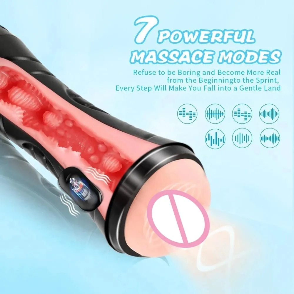 Masturbatore maschile Succhiare Rotazione Esercizio di resistenza Carne come la luce Vibratin 2-in-1 Masturbaror Parar Hombre Giocattoli del sesso per gli uomini — image 3