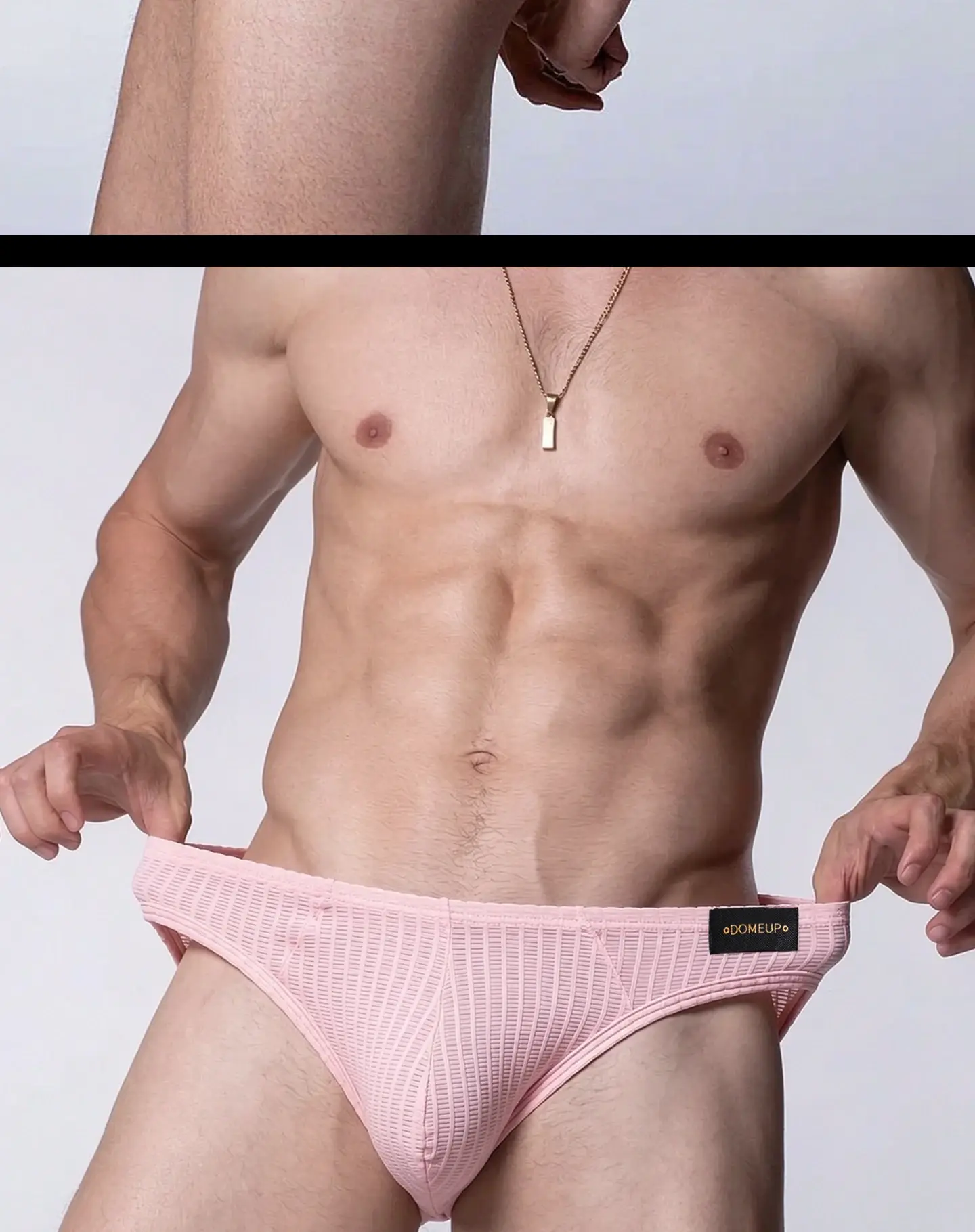Men's Low‑Rise Briefs, Vertical Striped Sheer Mesh Underwear, Nylon Elastane Stretch Pouch Underpants for Daily Wear — image 14