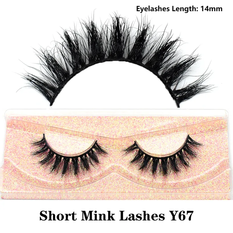 Mink จริงปุยสั้น Eye Lashes Extension Wispy นุ่มธรรมชาติขนตาปลอมสั้นสวมใส่ทุกวัน Full Strip Lashes แต่งหน้า — image 37