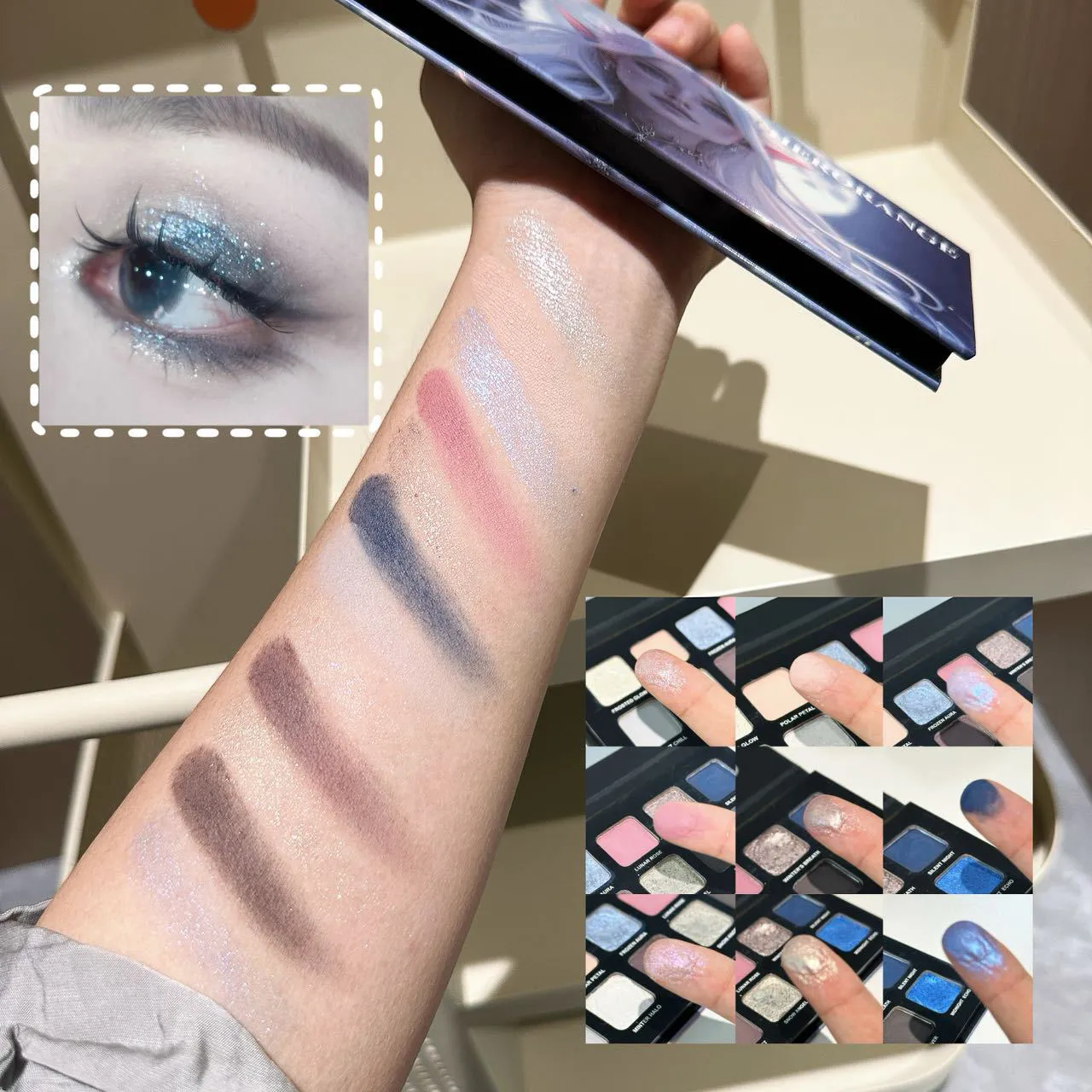 12 Colors Metallic Eyeshadow Palette Pearl Matte Sparkling Shimmer Blue Eye Shadow Highlighter Brighten Glitter Fashion Makeup — image 6