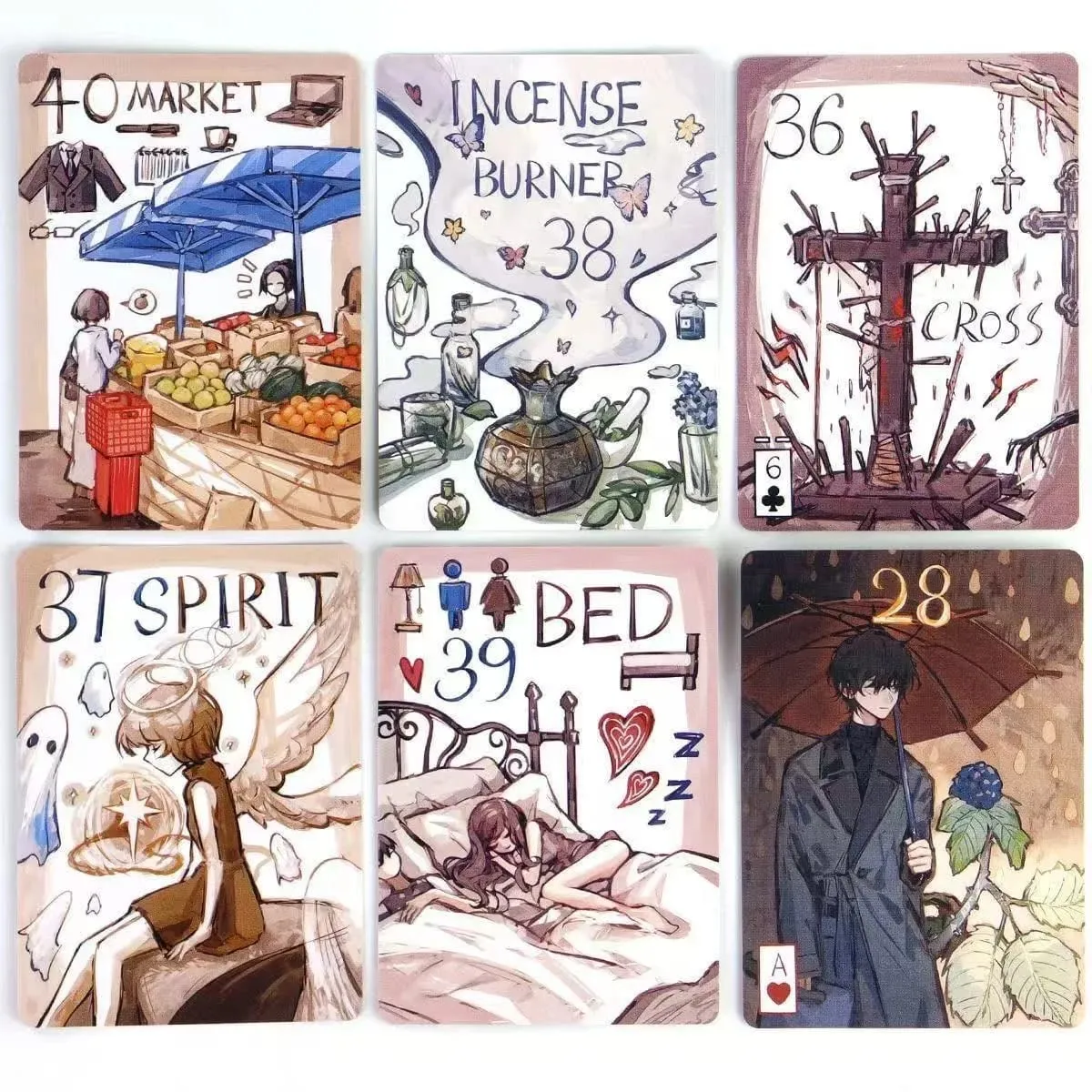 Jeu de table simple primitif Lenormand, jeu de cartes de tarot de 44 pièces pour la divination et la divination — image 1