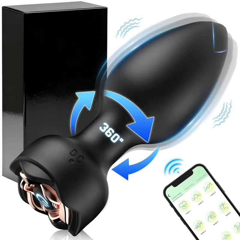 Drahtlose Steuerung 360° Rotation Wackelvibrator Butt Plug für Männer Prostatamassagegerät Homosexuell Analvibrator Analplug Erwachsene Sexspielzeug
