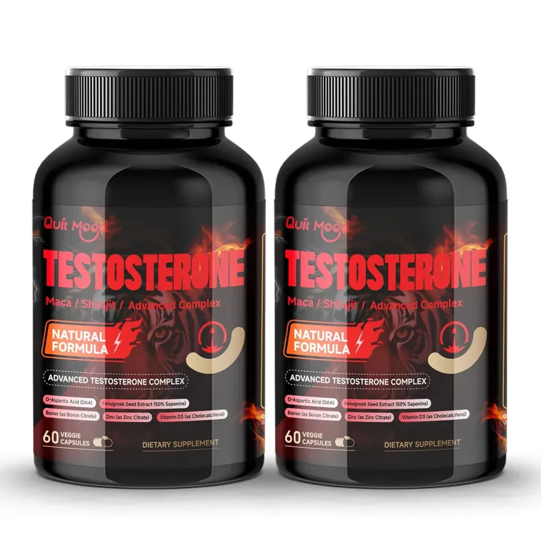Quit Mood Men's Testosterone Capsules | 100mg Maca & 50mg Shilajit & More | Hormone Balance & Stamina Enhancer – 60 Capsules — image 9