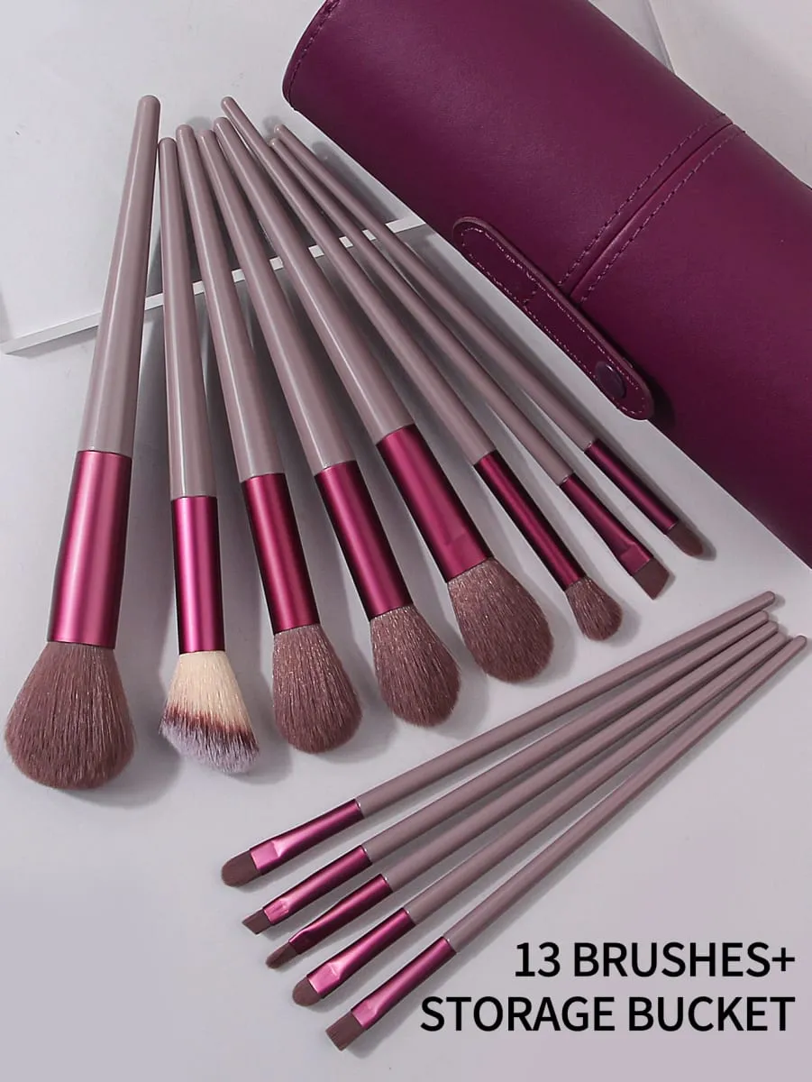13PCS Set Berus Mekap Profesional Berus Makeup Foundation Gebu Lembut Pembayang Mata Concealer Blending Blush Brush Kabuki Alat Kecantikan Wanita — image 2
