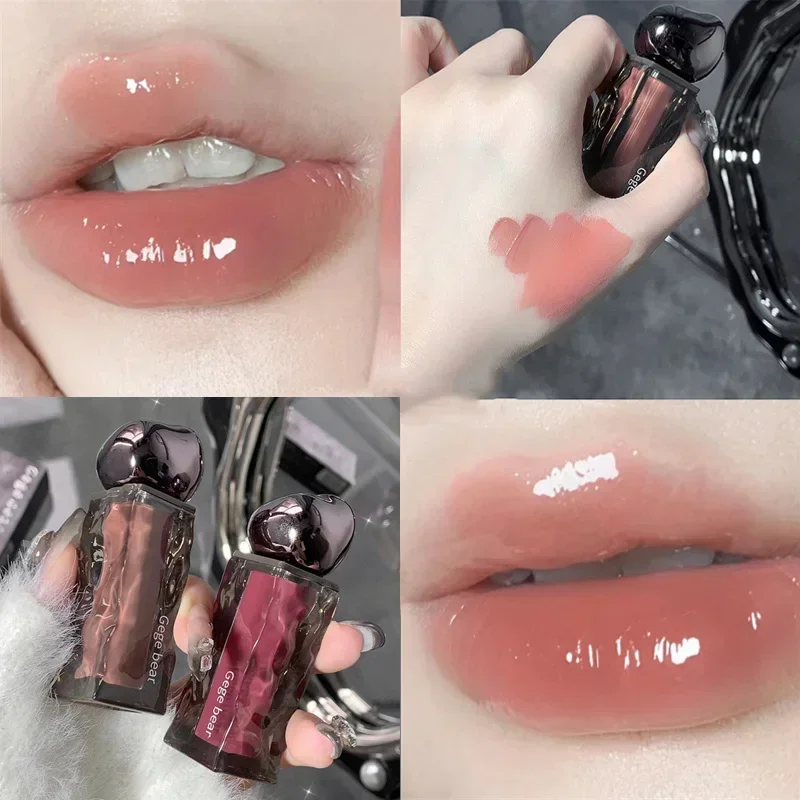 Lipstik Cair Pelembab Lip Gloss Pencelupan Cermin 7 Warna Kosmetik Rias Wajah Alami Korea Pewarna Bibir Merah Tahan Air Tahan Air — image 2