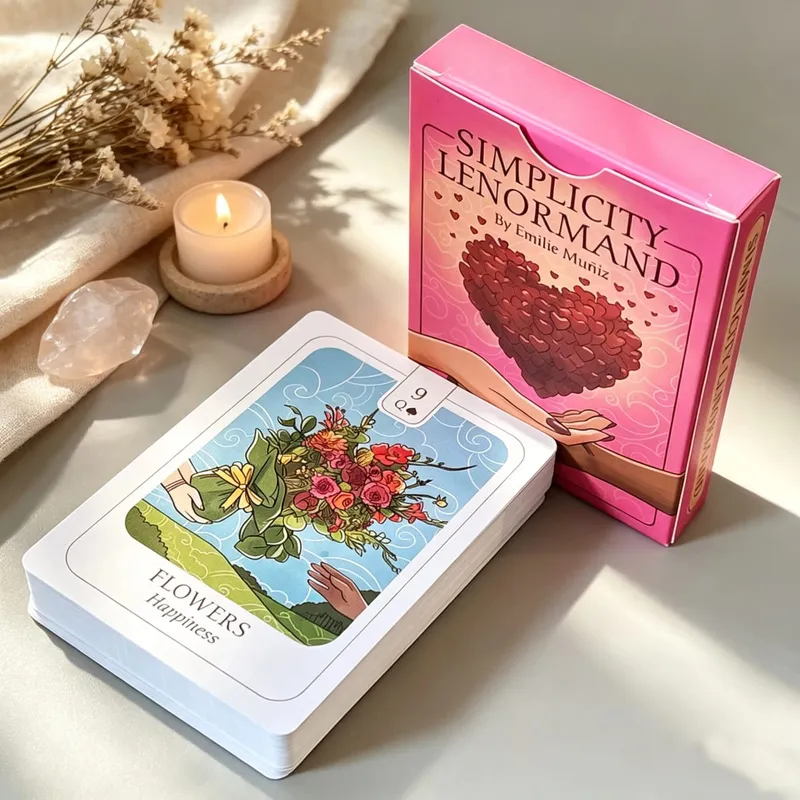Prostota Talia Lenormand 41 szt. Pięknie ilustrowanych kart ze znaczącą symboliką z kartami „Tak Nie Może” 9*6 cm
