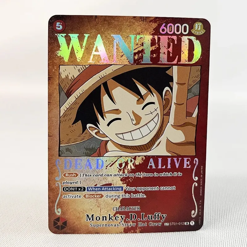 ONE PIECE Retro Wanted styl plakatu Proxy gra karciana Luffy Buggy Shanks Ace Anime OPCG/PTCG karta/kolekcja karta kolekcjonerska