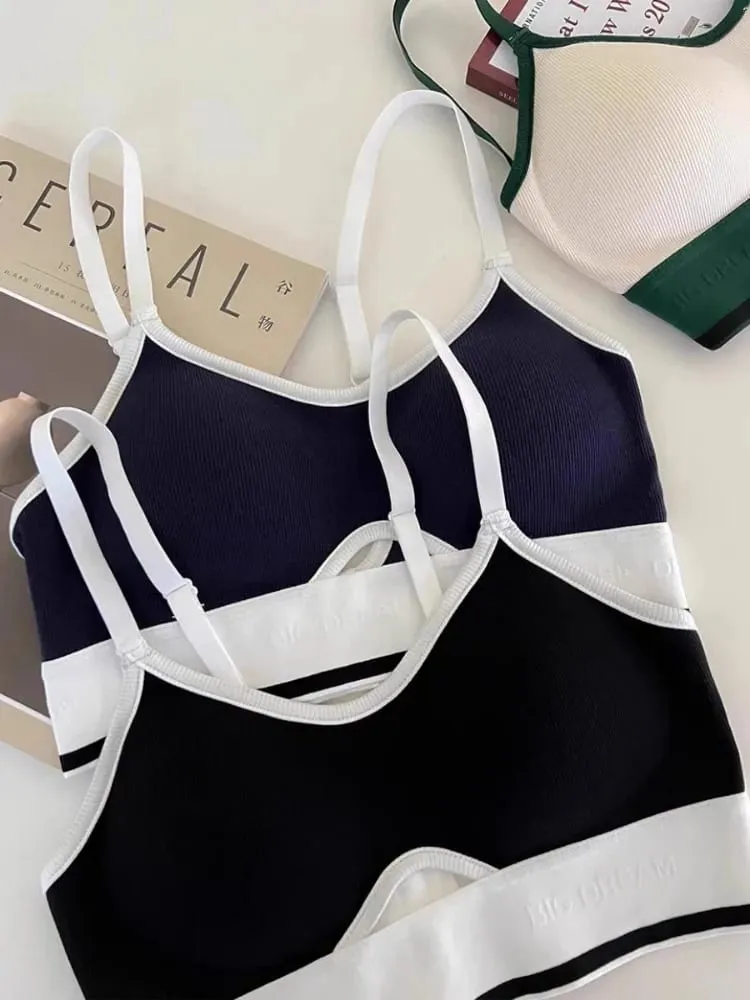 Nahtlose Sport-Bralette für Teenager, kabellos, Anti-Sagging, dünne Körbchen, kleine Bruststütze, Racerback, leichtes BH-Set, Dessous — image 3
